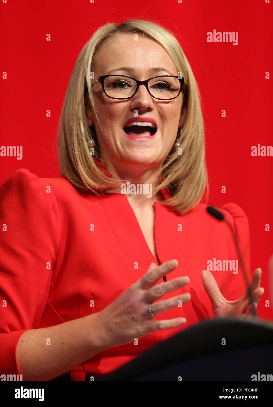 Liverpool, UK. 25th Sep 2018. Rebecca Long Bailey Mp Shadow Secretary Of State For Business Labour Party Conference 2018 The Liverpool Echo Arena, Liverpool, England 25 September 2018 Addresses The Labour Party Conference 2018 At The Liverpool Echo Arena, Liverpool, England Credit: Allstar Picture Library/Alamy Live News Stock Photo