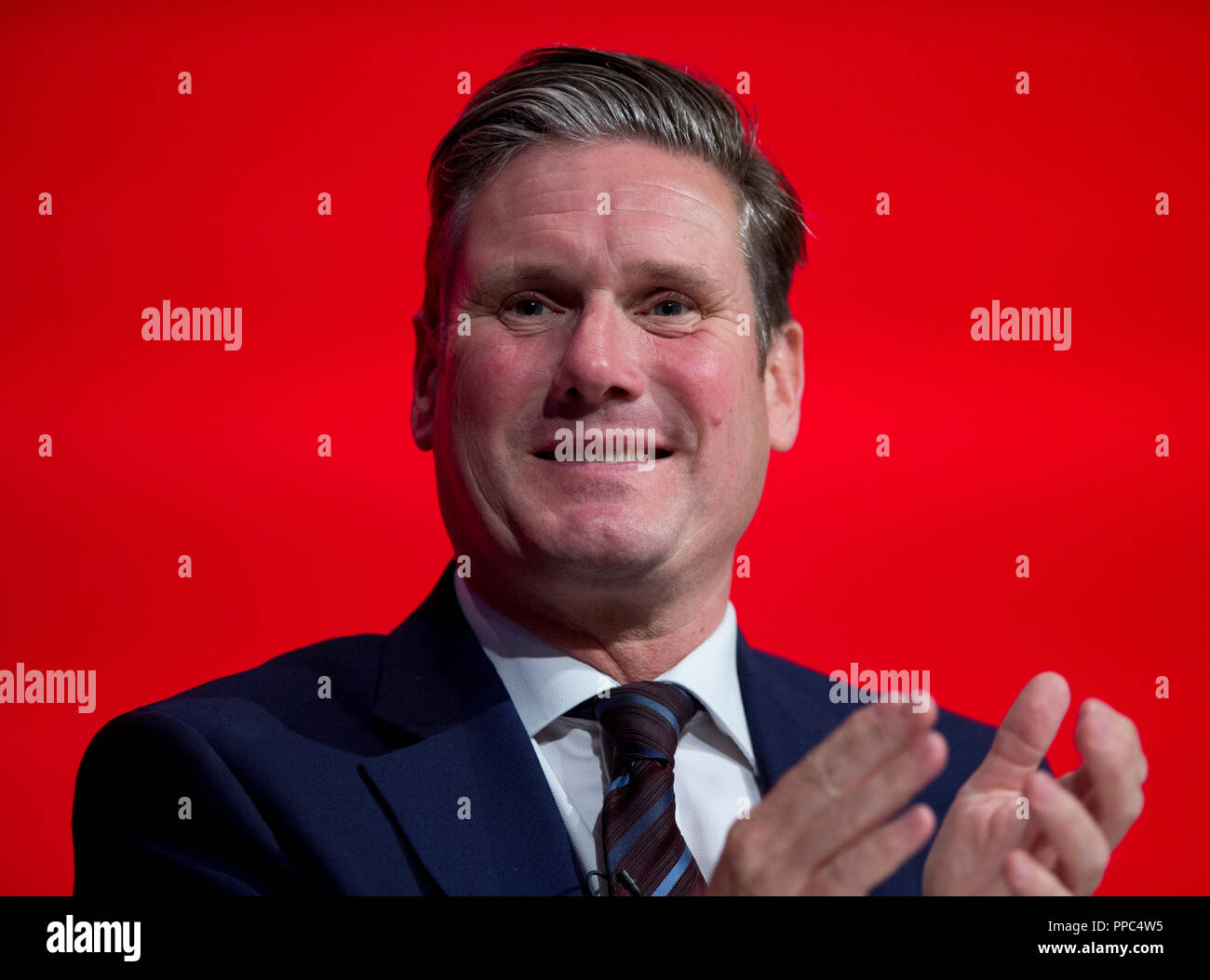 Liverpool, UK. 25th September 2018. Keir Starmer, Shadow Secretary of State for Exiting the European Union and Labour MP for Holborn and St Pancras speaks at the Labour Party Conference in Liverpool. © Russell Hart/Alamy Live News. Stock Photo