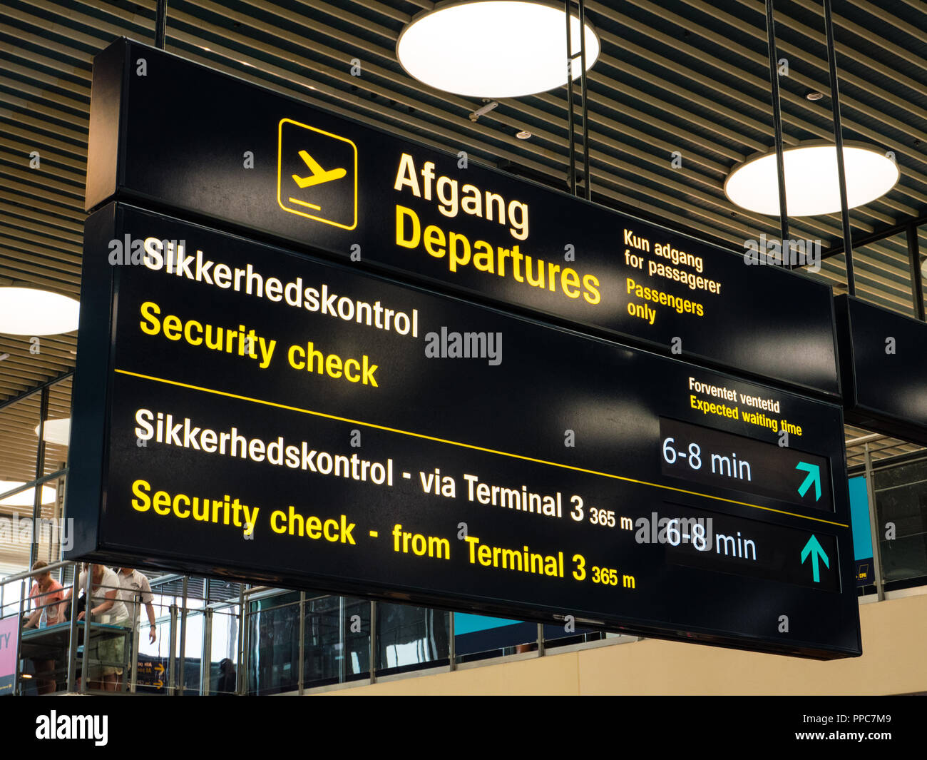 Departure Sign, Copenhagen Airport, Copenhagen, Amager, Denmark, Europe