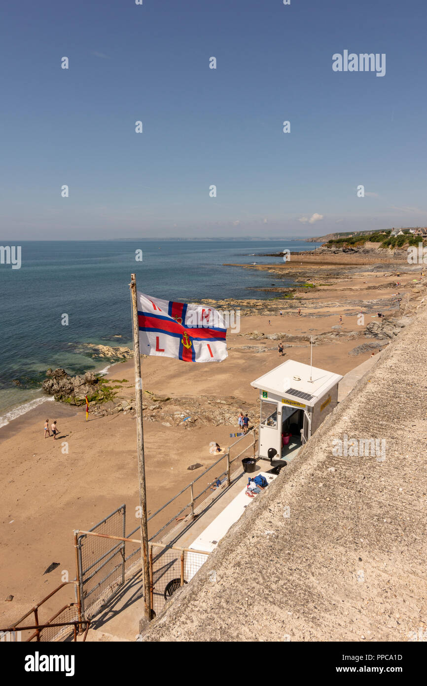 RNLI station above Portleven main beach Porthleven, Cornwall, UK Stock Photo Alamy