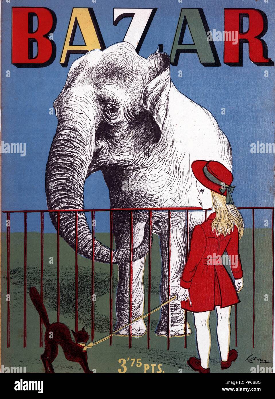 Cover of the children's magazine Bazar nº 8. October 1947. Published in Madrid by the Women's Section of the F.E.T. and of the J.O.N.S. Stock Photo