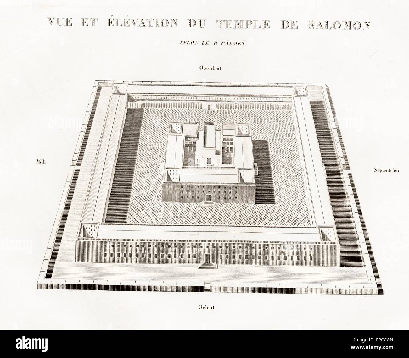 Historia sagrada. Vista del templo de Salomón en Jerusalén. Grabado de 1862  Stock Photo - Alamy