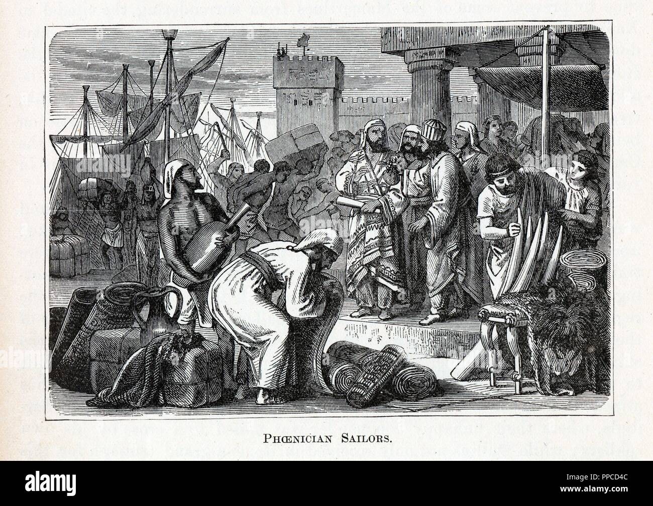 Phoenician Sailors. Museum: PRIVATE COLLECTION. Author: ANONYMOUS. Stock Photo