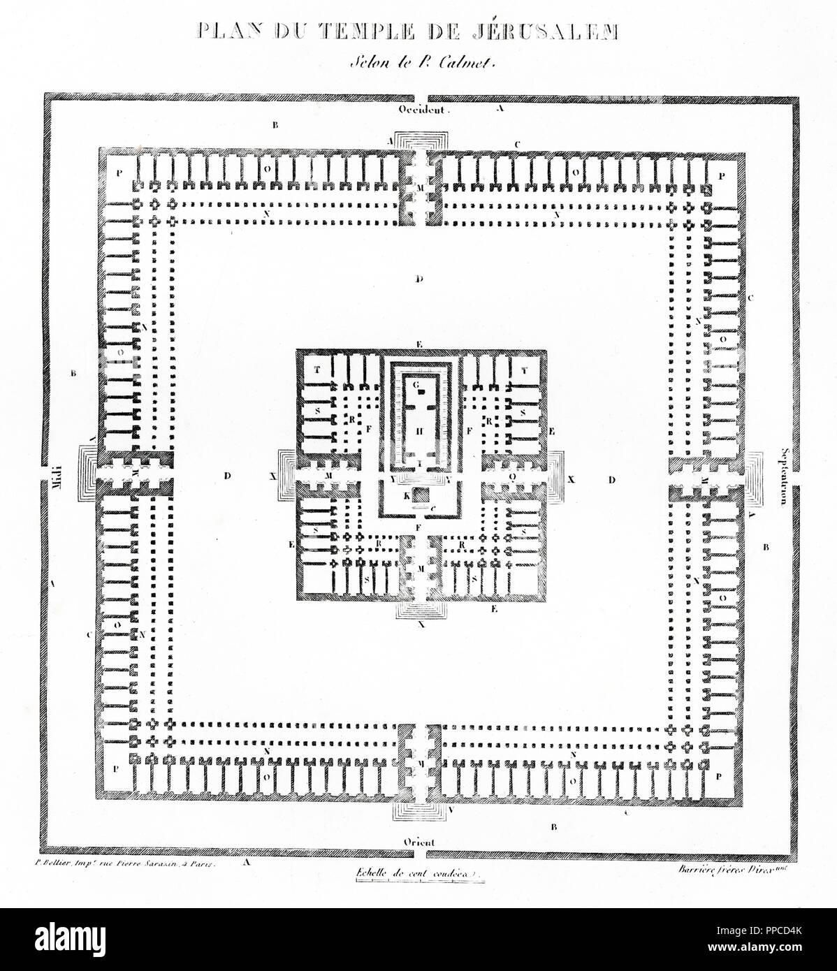 Historia sagrada. Plano del templo de Salomón en Jerusalén. Grabado de 1862  Stock Photo - Alamy