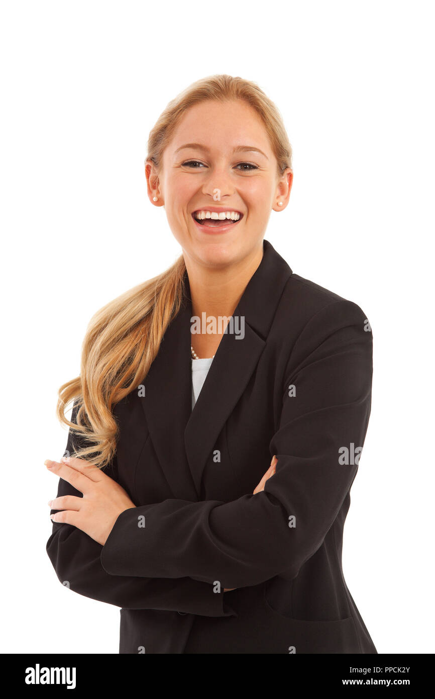 Portrait of young girl in business suit Stock Photo - Alamy