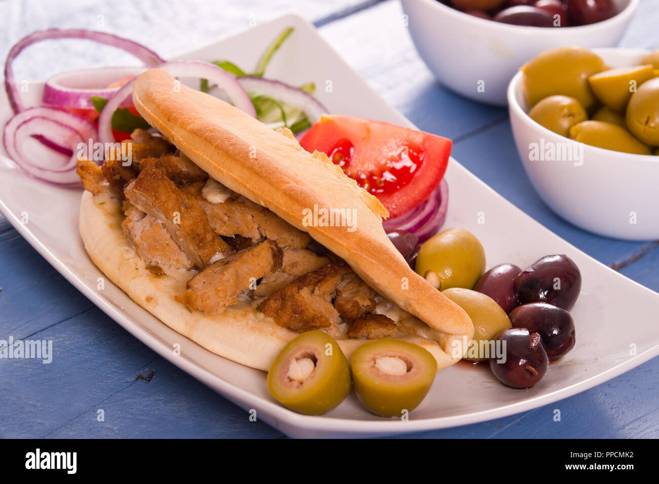 Greek pita bread Stock Photo Alamy