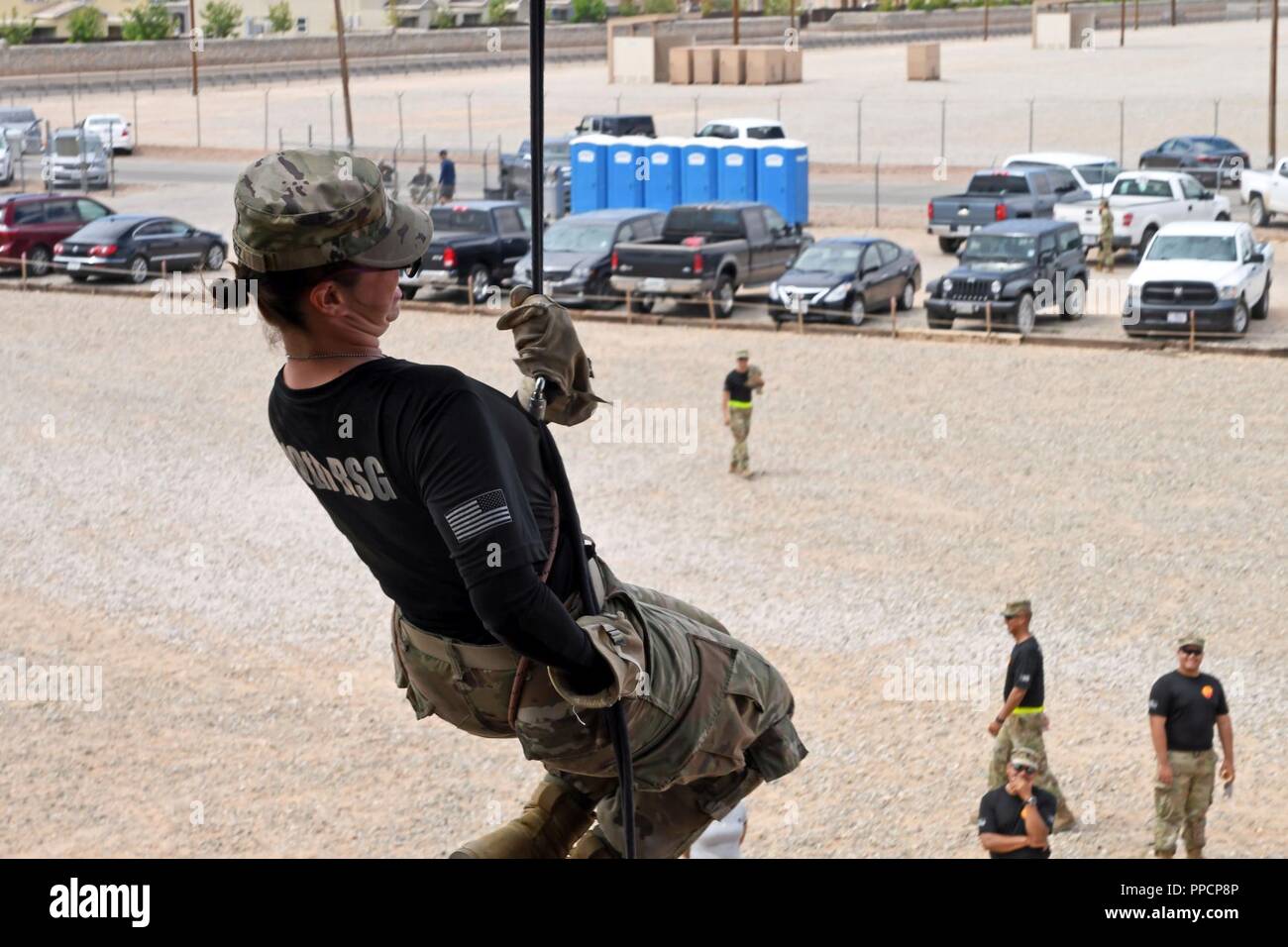 white male Texas department of public safety Ranger division SWAT team  special operations handles military type firearm Stock Photo - Alamy