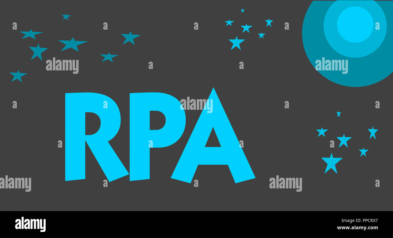 Handwriting text writing Rpa. Concept meaning The use of software with ...