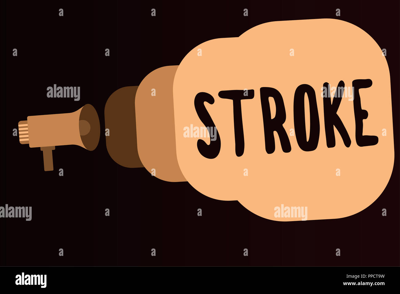 Handwriting text Stroke. Concept meaning act of hitting or striking