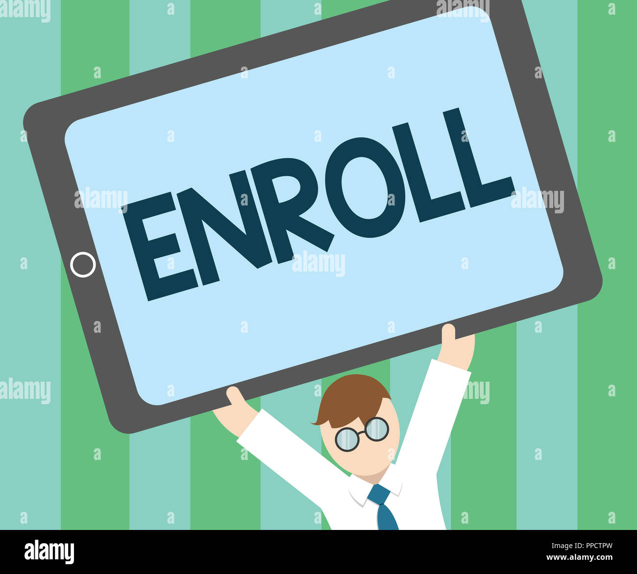 word writing text enroll business concept for officially register