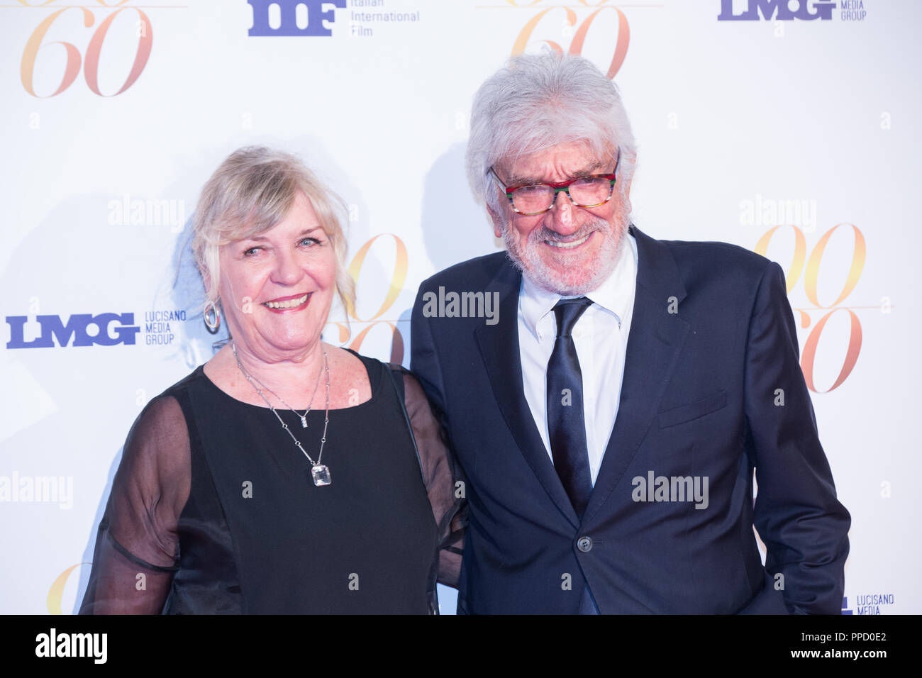 Roma, Italy. 24th Sep, 2018. Gigi Proietti and his wife Red Carpet of the event '60/90' for 60 years of career and 90 years of the Italian film producer Fulvio Lucisano Credit: Matteo Nardone/Pacific Press/Alamy Live News Stock Photo