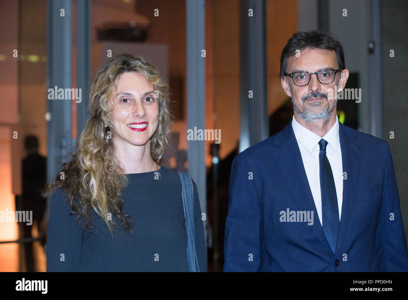 Roma Italy. 24th Sep 2018. Marianna Madia and her husband Mario Gianani Red Carpet of the event 60 90 for 60 years of career and 90 years of the Italian film producer Fulvio