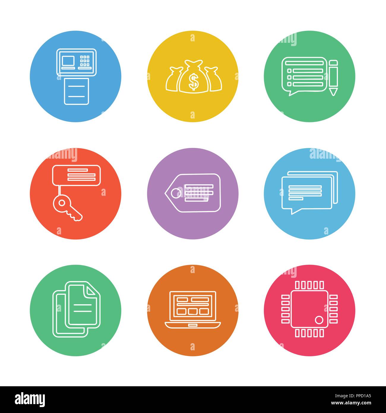 printer , money , message , key , tag , message , file , laptop , ic ...