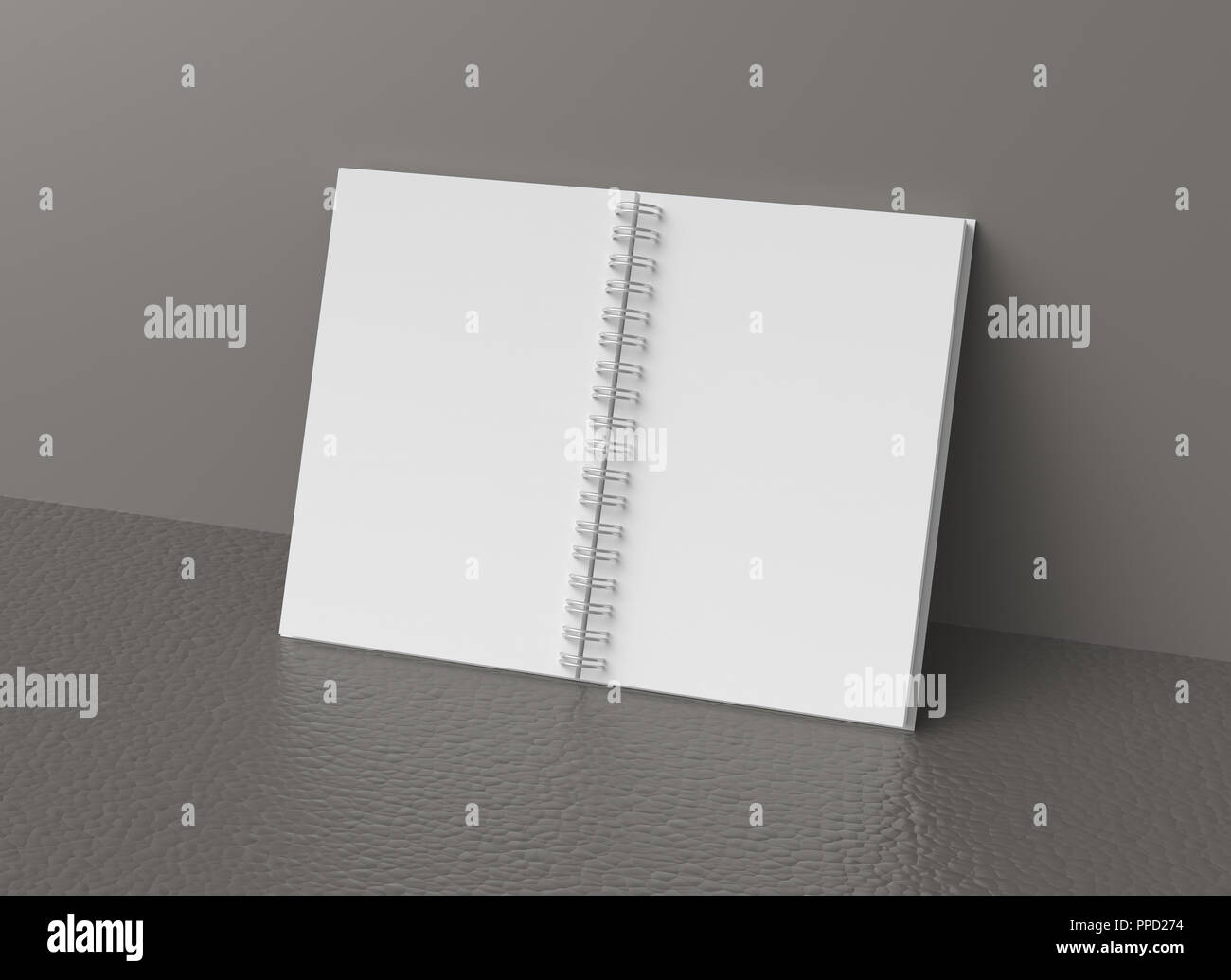 Blank notebook mockup in 3d rendering, white hard cover book lean on ...