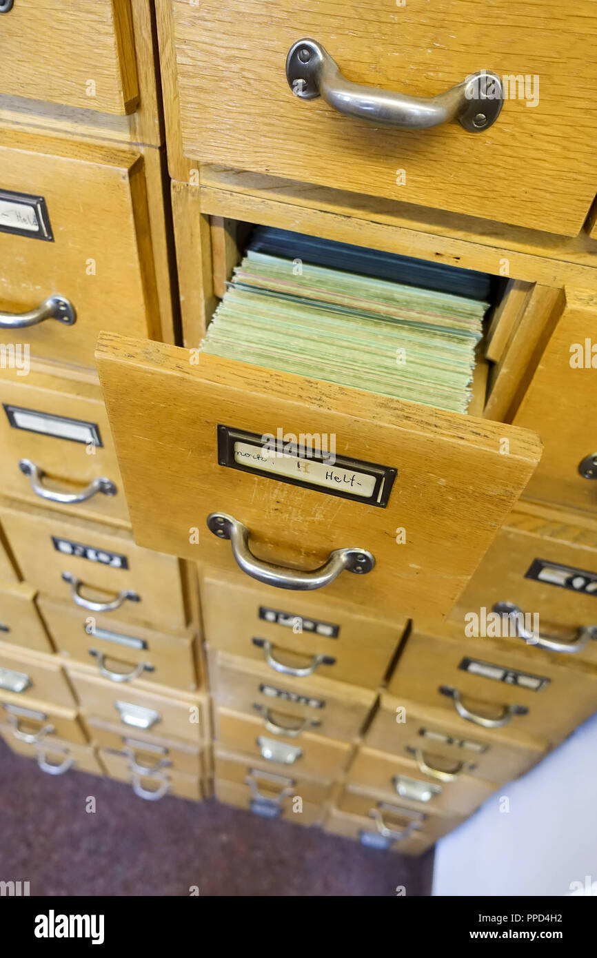 Old Card Index Boxes In The Library Of The Bavarian School Of