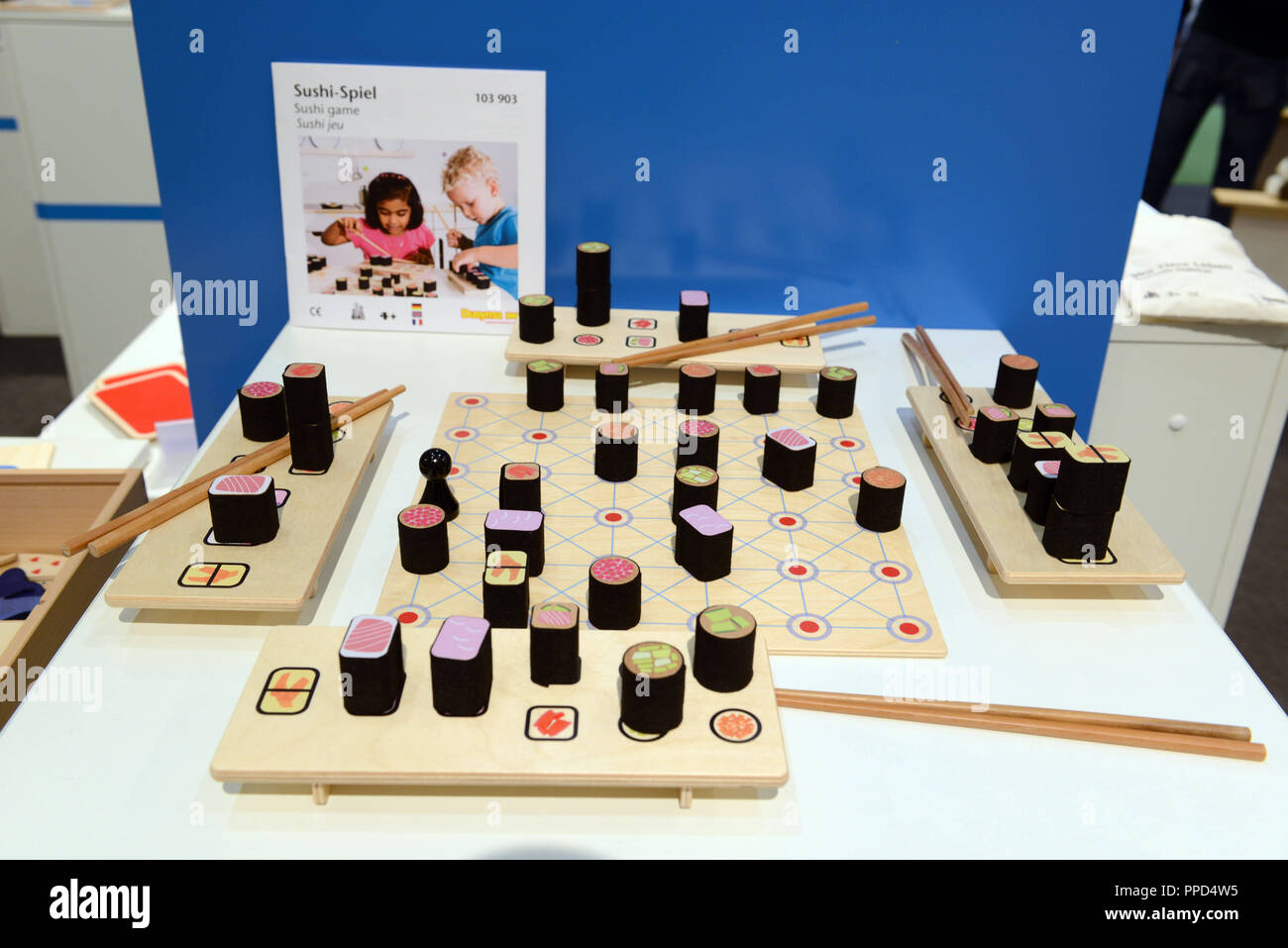 Sushi toy at the Dusyma stand at the Toy Fair in Nuremberg. Stock Photo