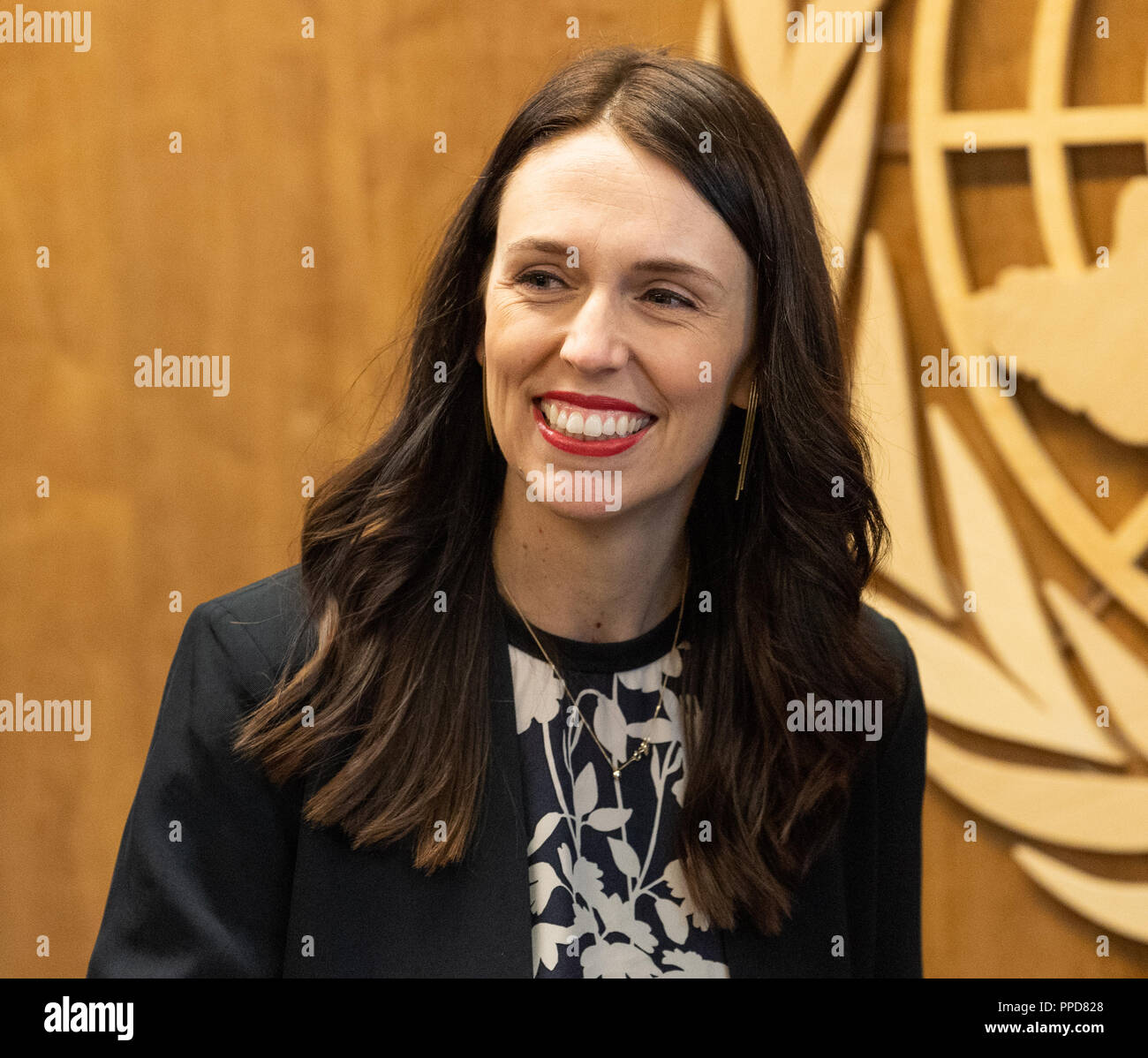Jacinda Ardern, Prime Minister of New Zealand, at the United Nations in New York City. The 73rd United Nations General Assembly is being hosted in New York  from 18th September - 5 October 2018. Stock Photo