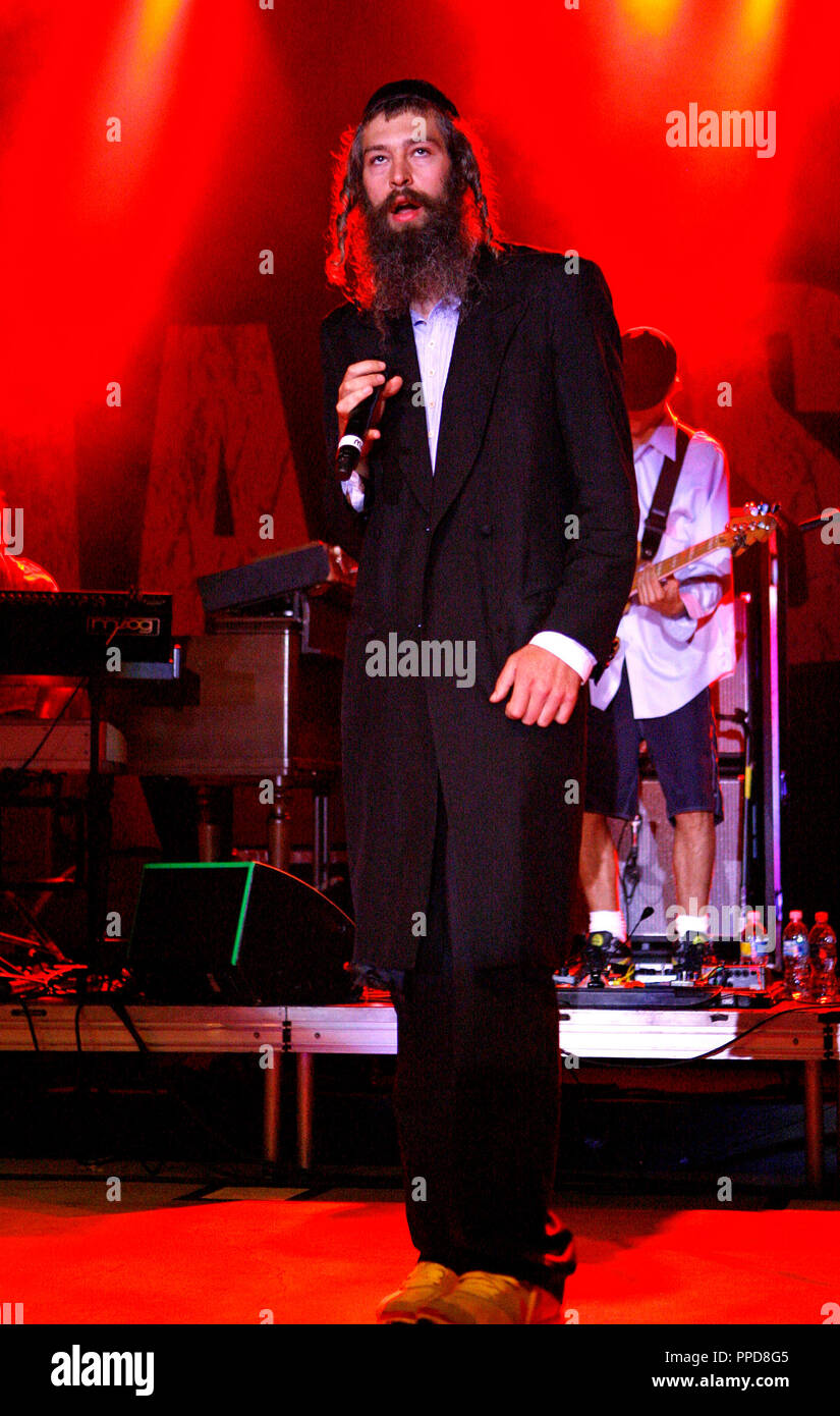Matisyahu performs in concert at the Pompano Beach Amphitheater in Pompano Beach, Florida on May 30, 2009. Stock Photo