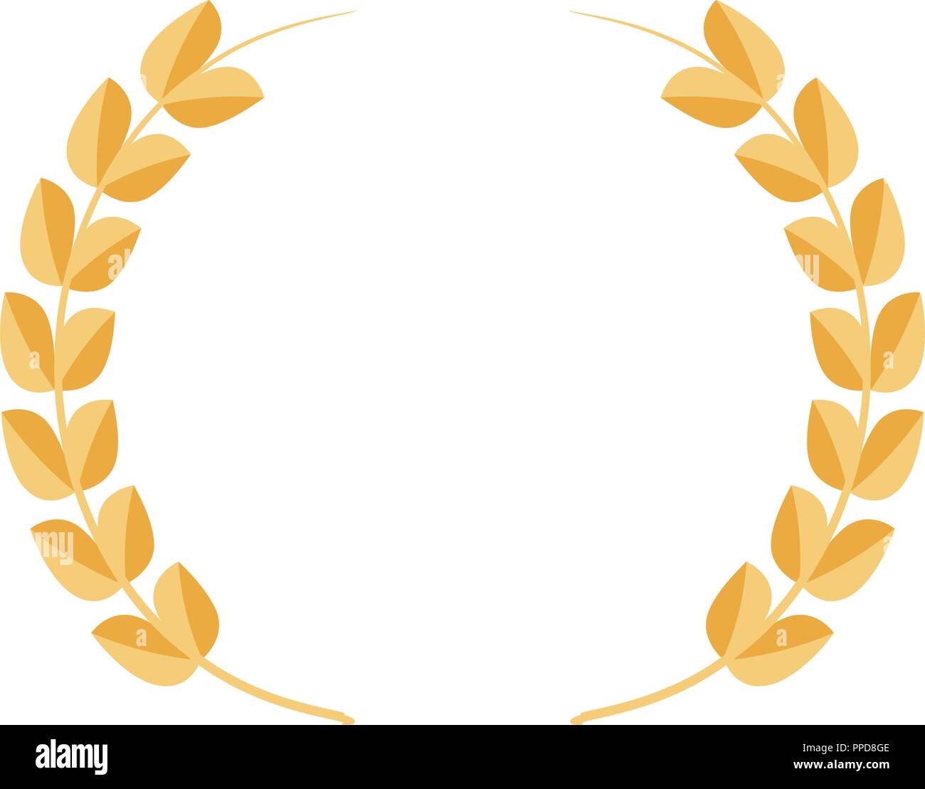 golden wheat leaf cereal natural emblem vector illustration Stock