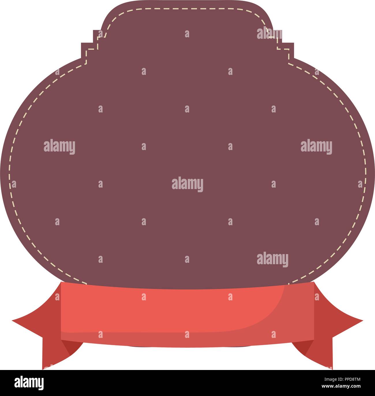 Brown Label Ribbon Banner Emblem Template Vector Illustration