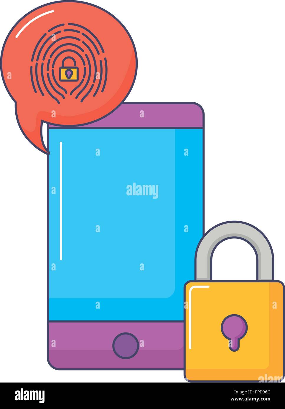smartphone device technology fingerprint security innovation vector ...
