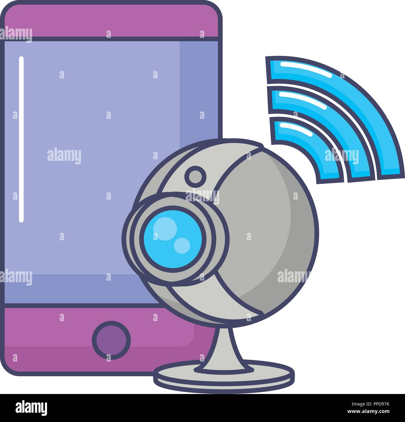 smartphone webcam internet signal technology gadget innovation vector  illustration Stock Vector Image & Art - Alamy