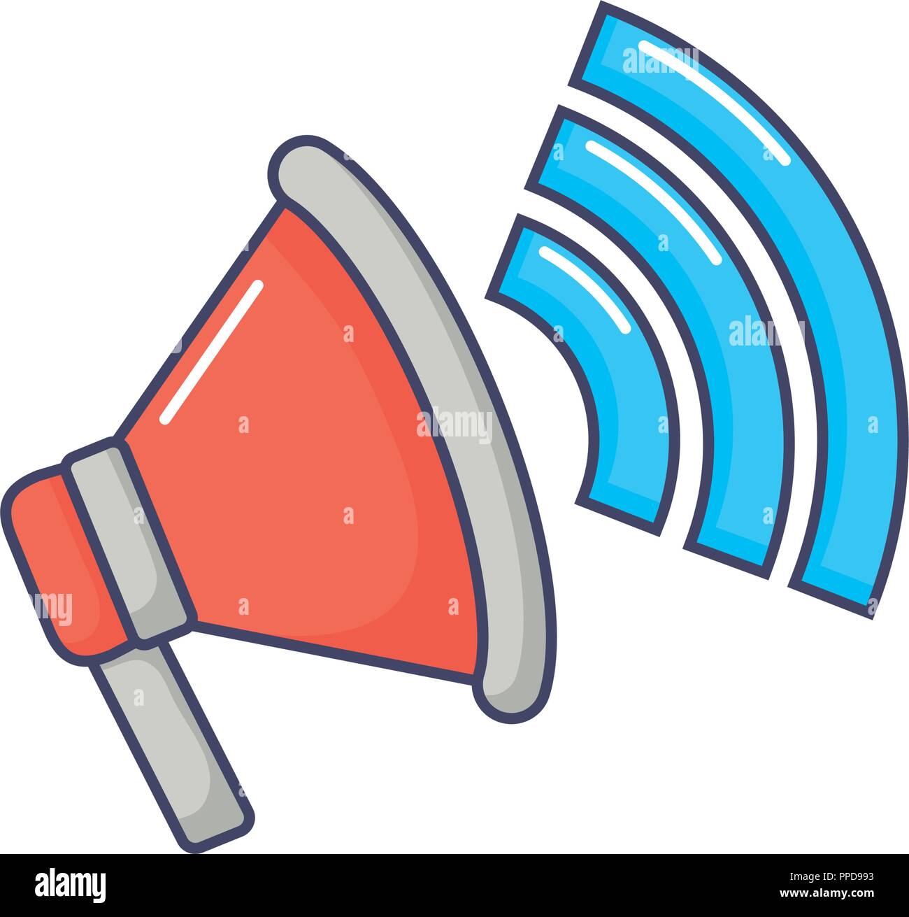 Megaphone Marketing Speaker Sound Signal Innovation Vector Illustration 