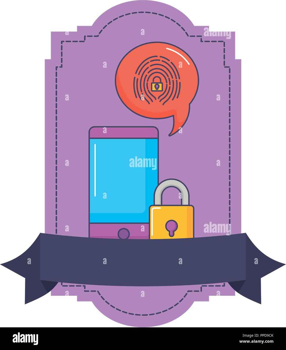 smartphone technology security data emblem innovation vector ...
