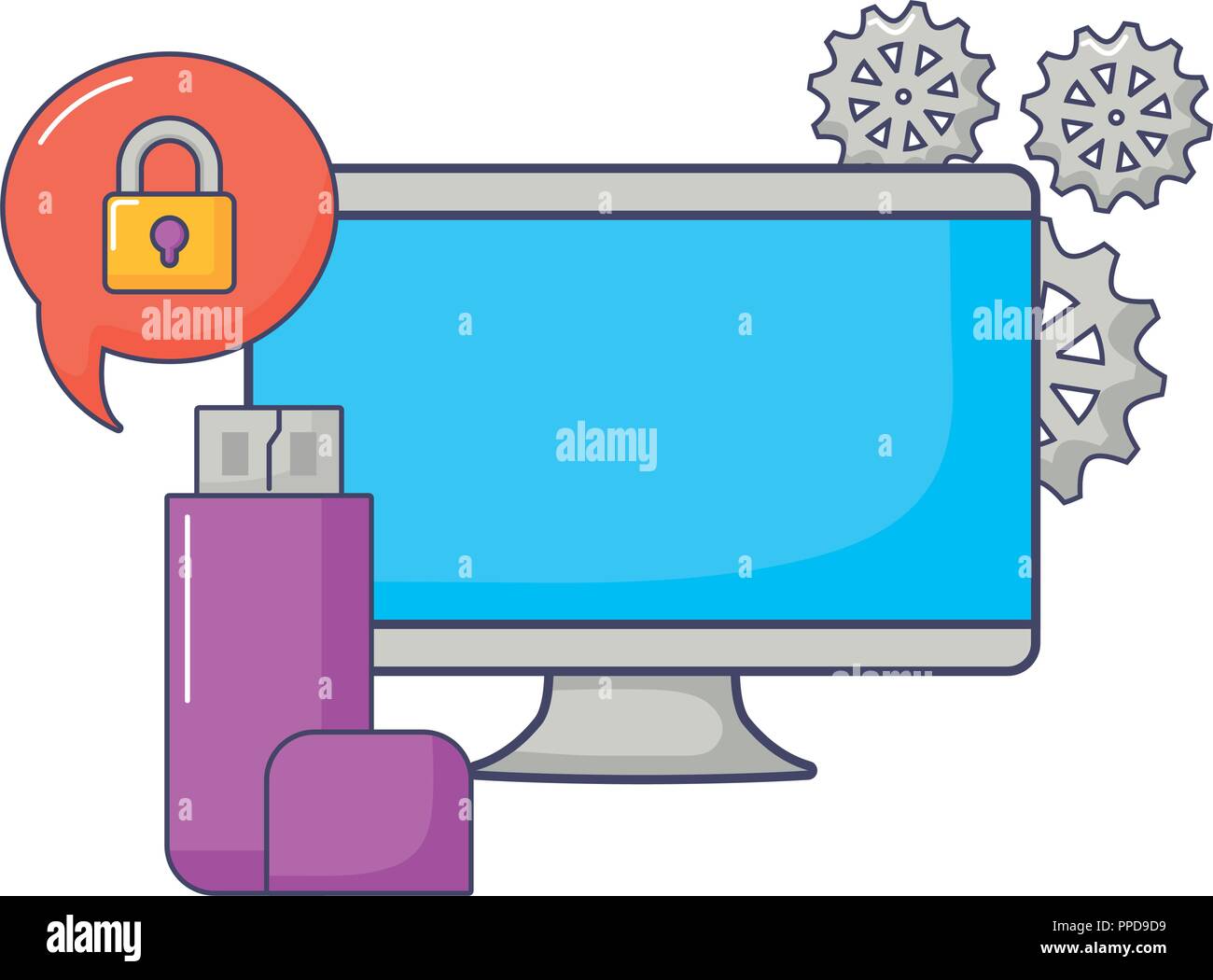 computer drive flash security data system innovation vector