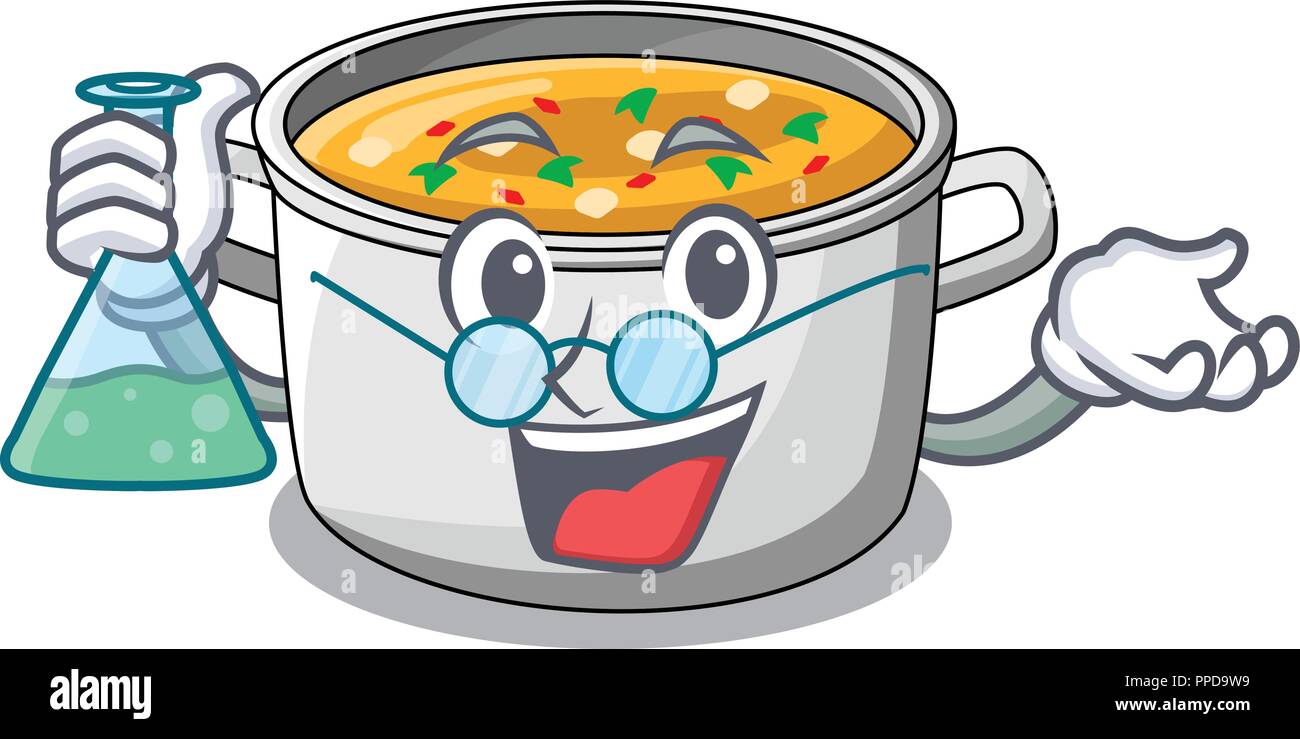 Professor cartoon chicken soup pot for dinner Stock Vector Image & Art -  Alamy