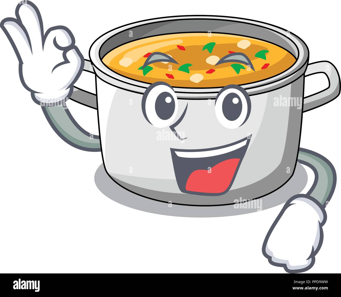 Okay cartoon chicken soup pot for dinner Stock Vector Image & Art - Alamy