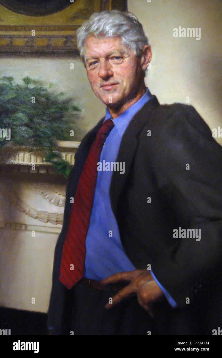 William Jefferson 'Bill' Clinton (born 1946). American politician. 42nd President of the United States (1993-2001). Portrait (2005) by Nelson Shanks (born 1937). National Portrait Gallery. Washington D.C. United States. Stock Photo