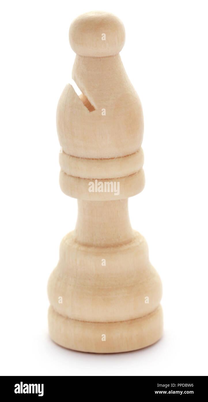 Wooden chess bishop over white background Stock Photo - Alamy