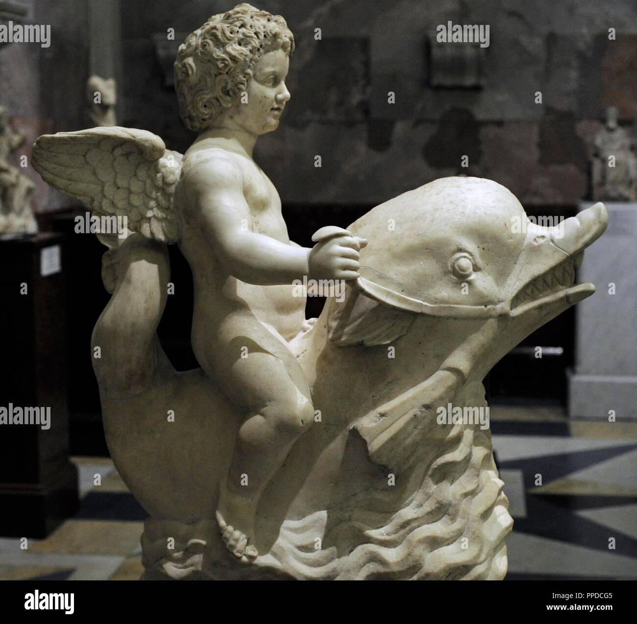 Roman art. Eros Riding a Dolphin. roman work after the Greek