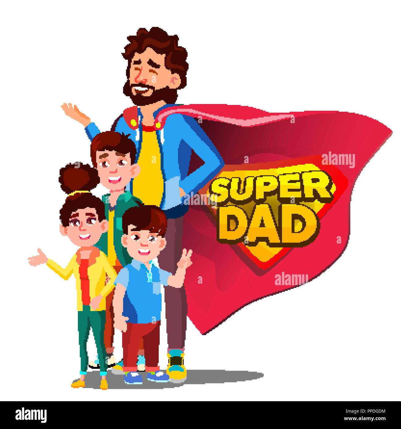 Super Dad Vector. Father s Day. Shield Badge. Isolated Flat Cartoon  Illudtration Stock Vector Image & Art - Alamy