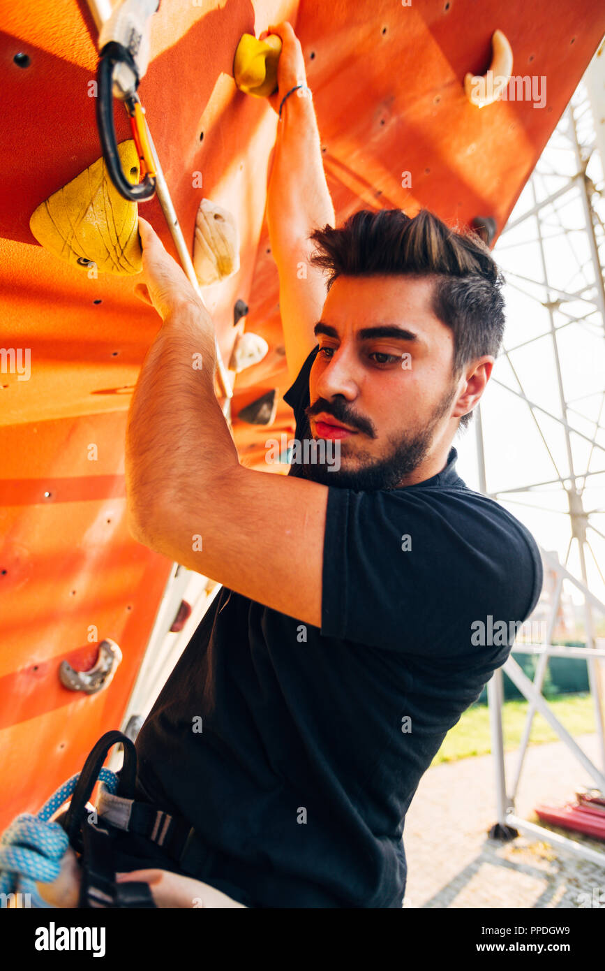 Young climber wearing climbing equipment hi-res stock photography and ...