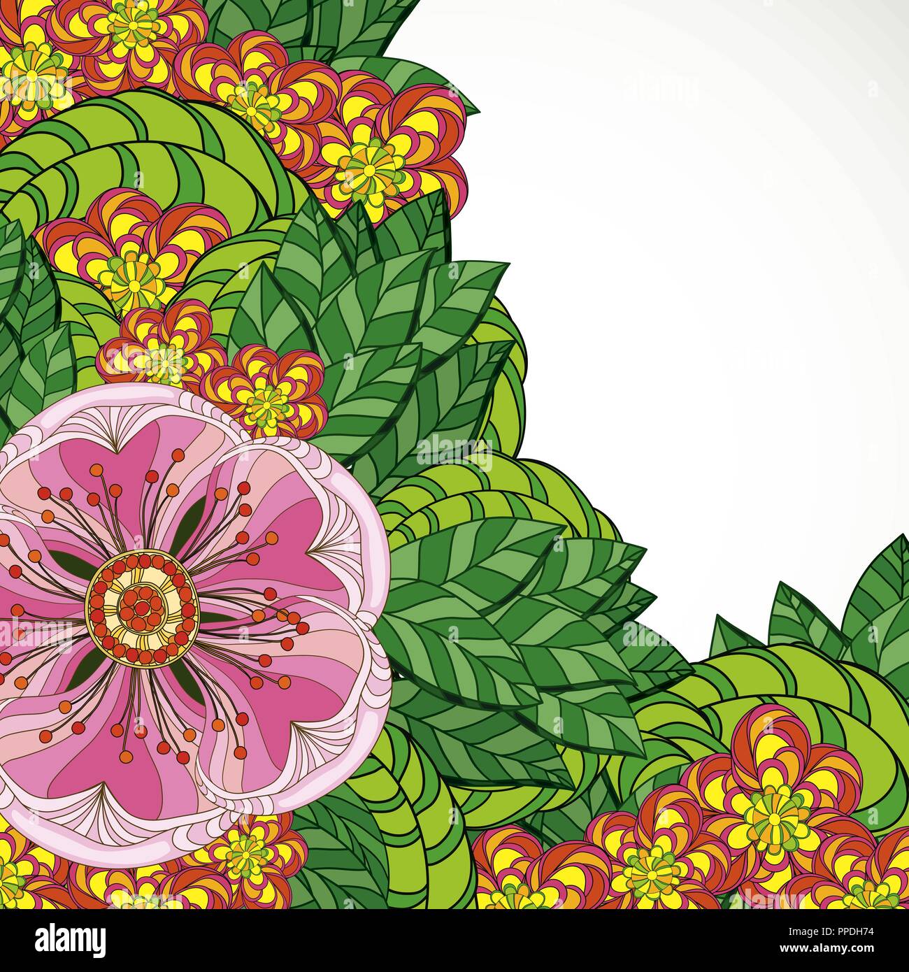 Zentangle flower hi-res stock photography and images - Alamy