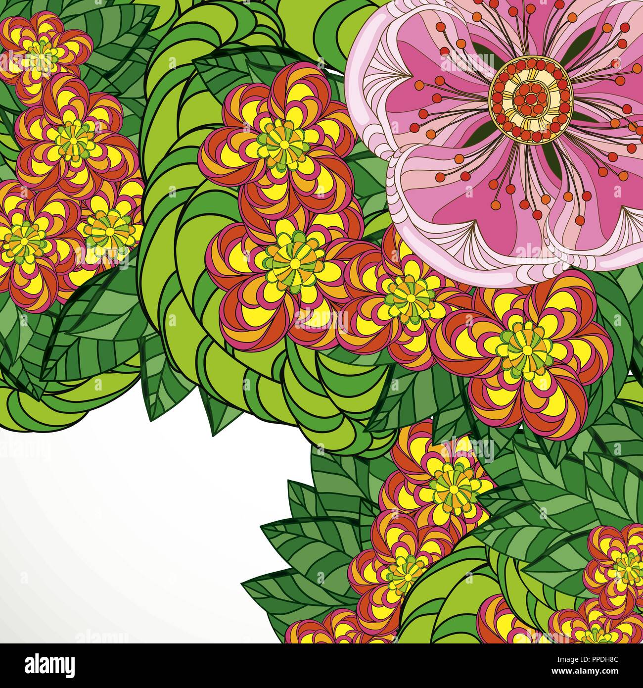 Zentangle flower hi-res stock photography and images - Alamy