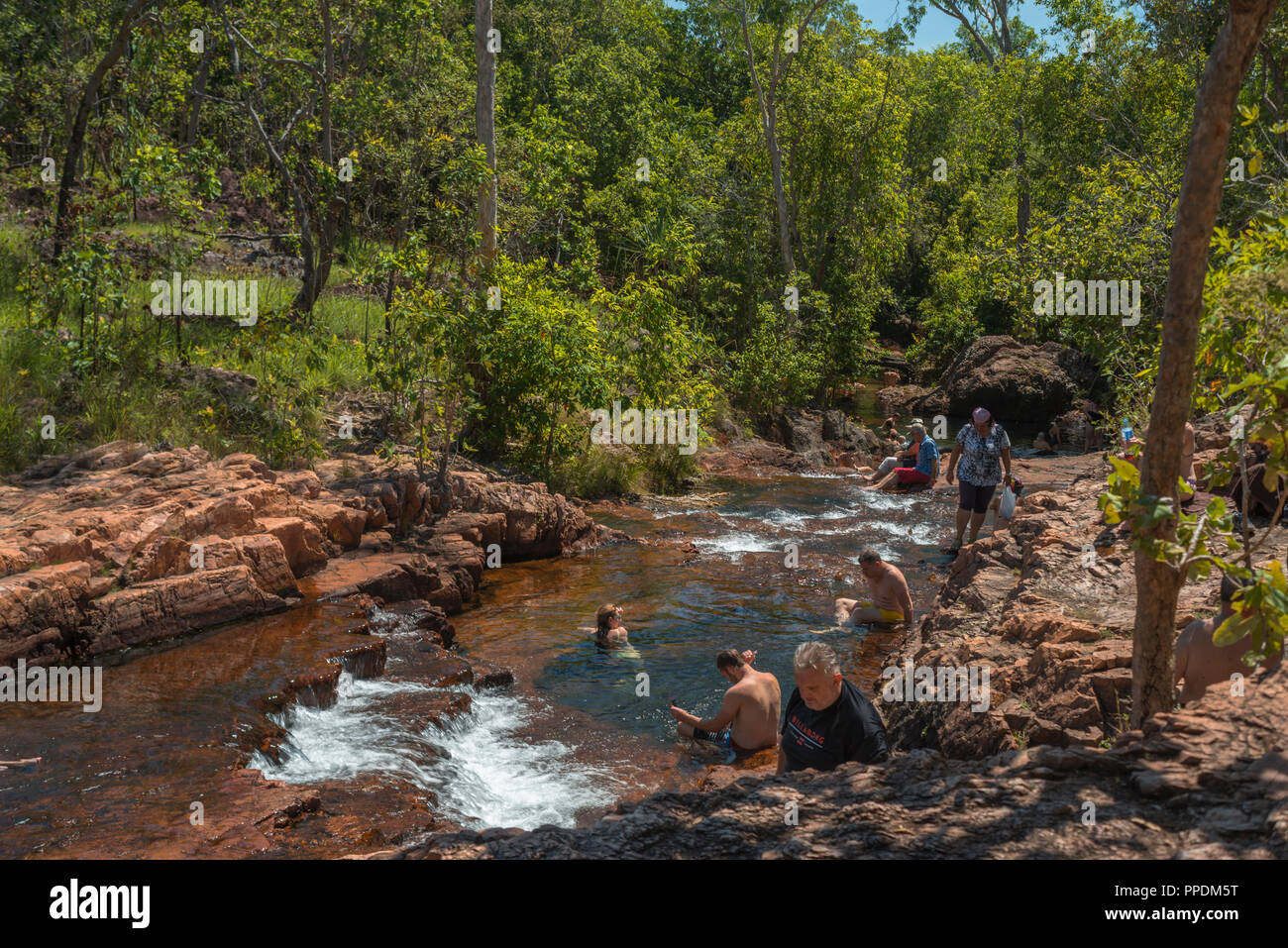 People bathing in Buley Rockhole, natural pool, Litchfield National
