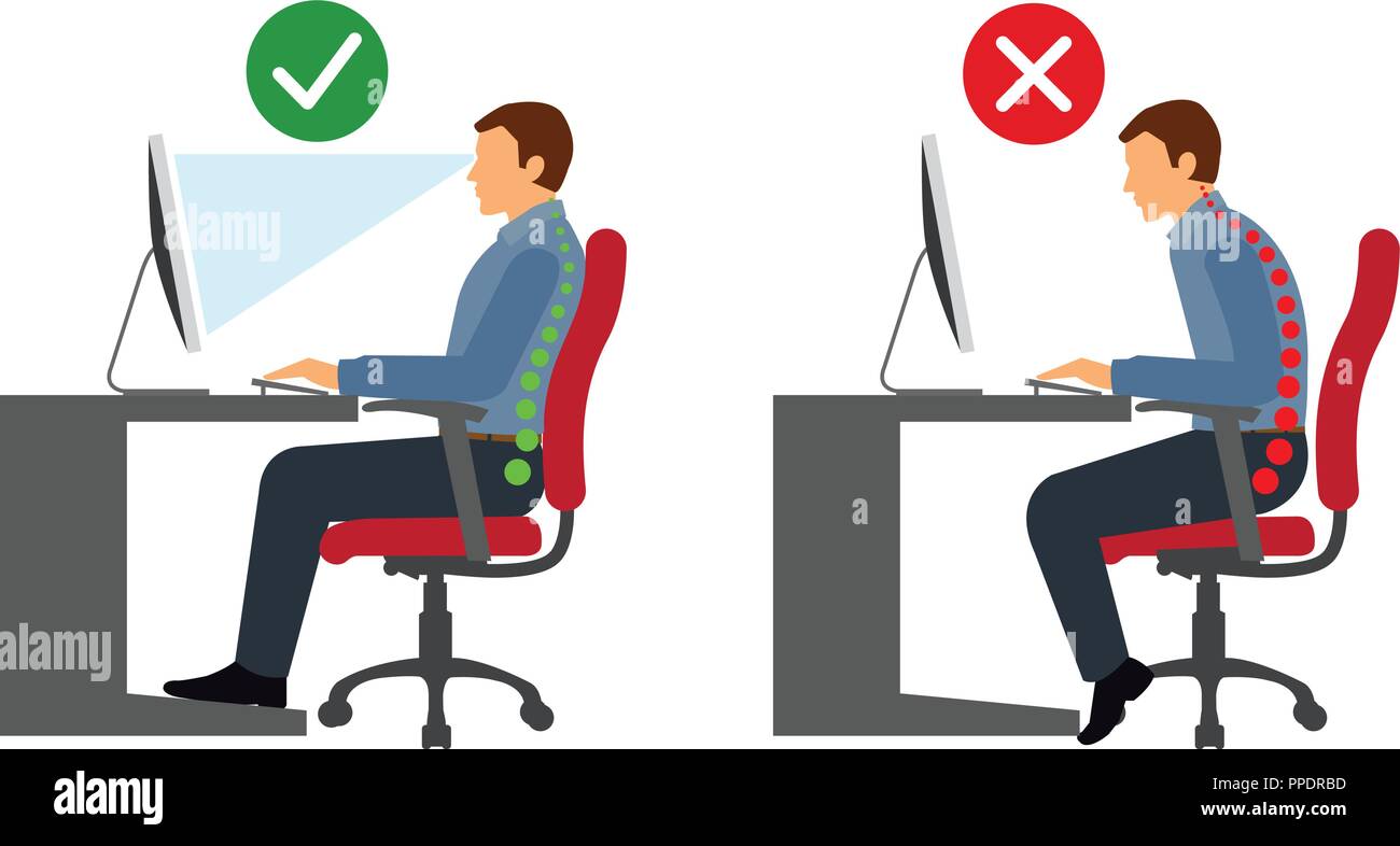 Correct Posture Sitting Stock Photos Correct Posture Sitting