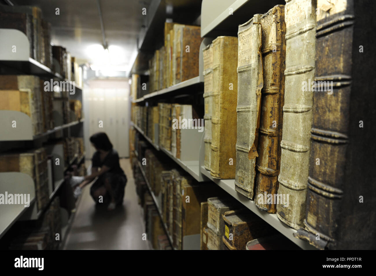 Incunabula collection at the State Library in the Ludwigstrasse. Stock Photo