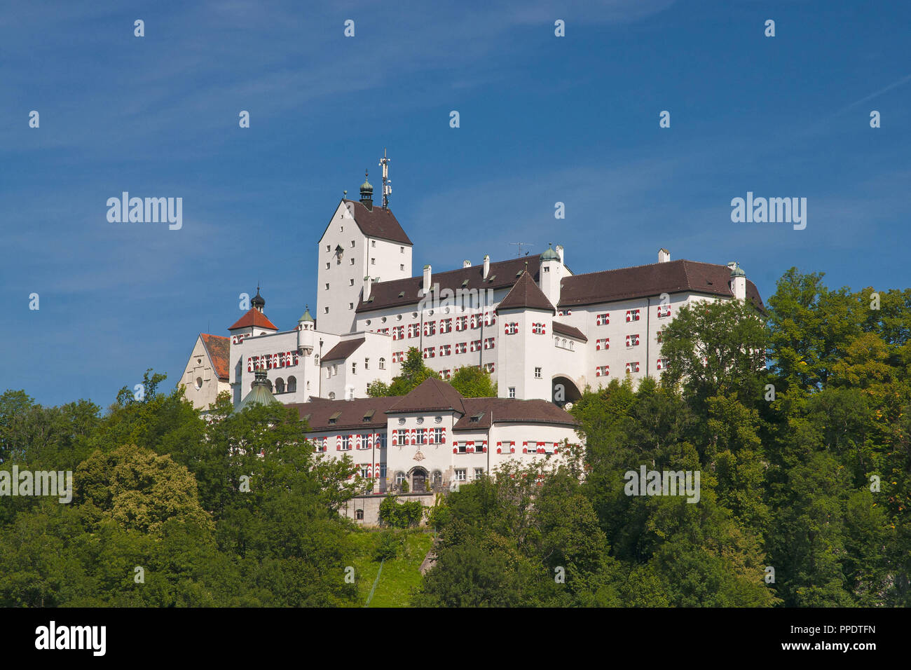 View of the Hohenaschau Castle in Priental - Chiemgau, Upper Bavaria. Stock Photo