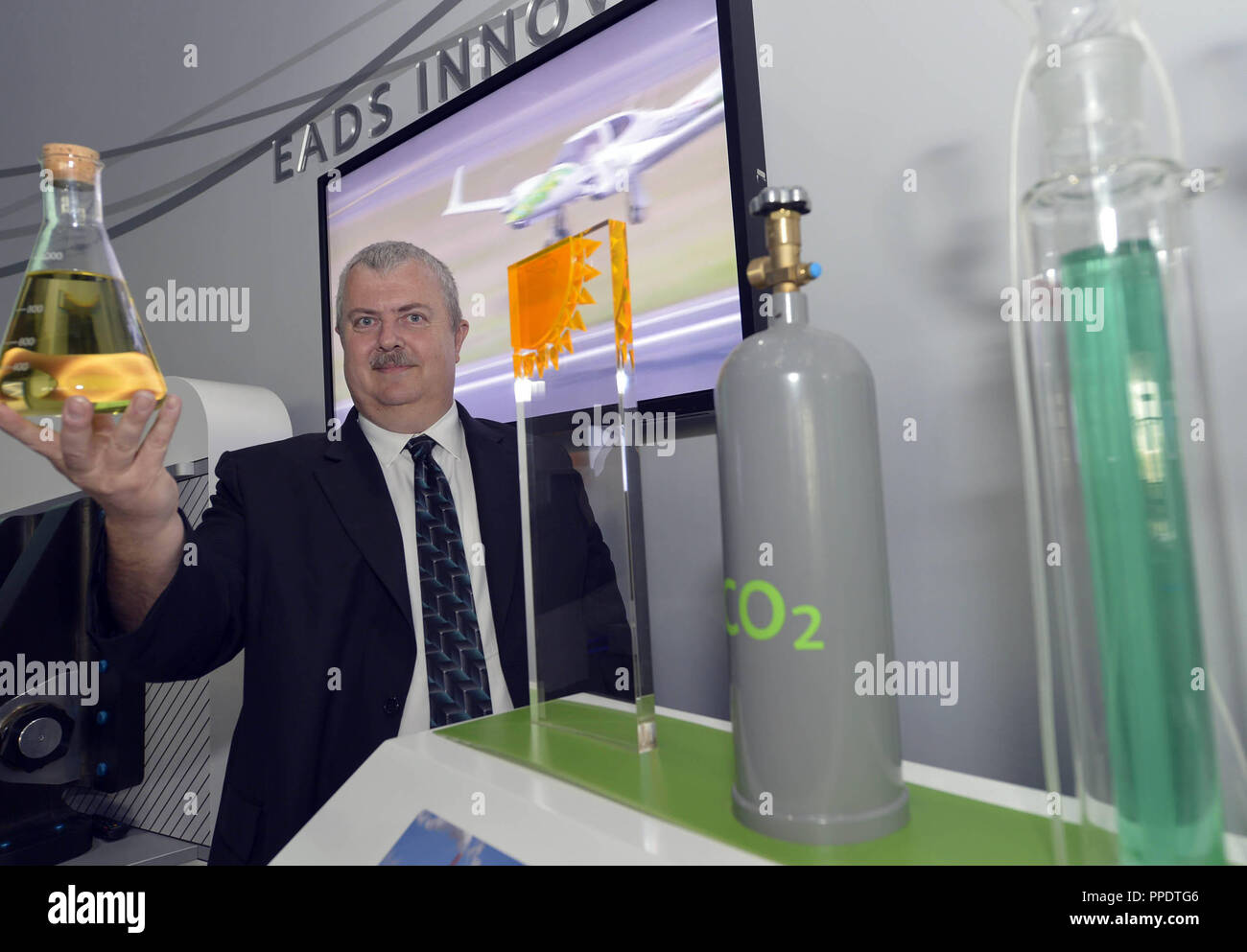 Sebastien Remy, Head of Innovation Works at EADS Technologies, explains the EADS experiments aimed at producing a kerosene substitute from algae. Stock Photo
