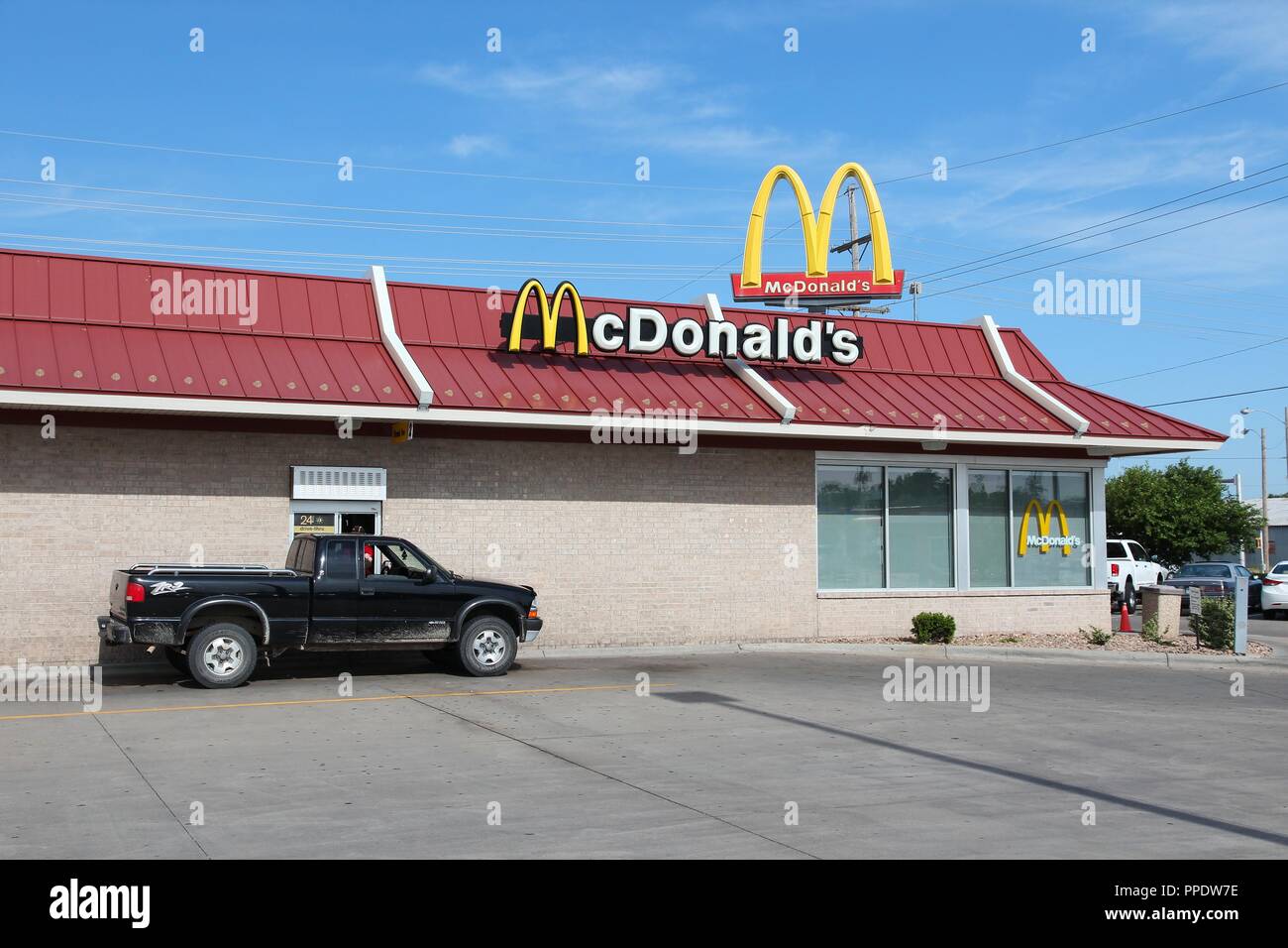 SALINA, USA JUNE 16, 2013 People visit drivethru McDonald's in