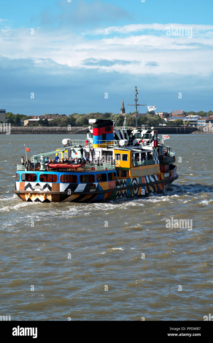 The Mersey Ferry Razzle Dazzle on the River Mersey Liverpool UK Stock Photo Alamy