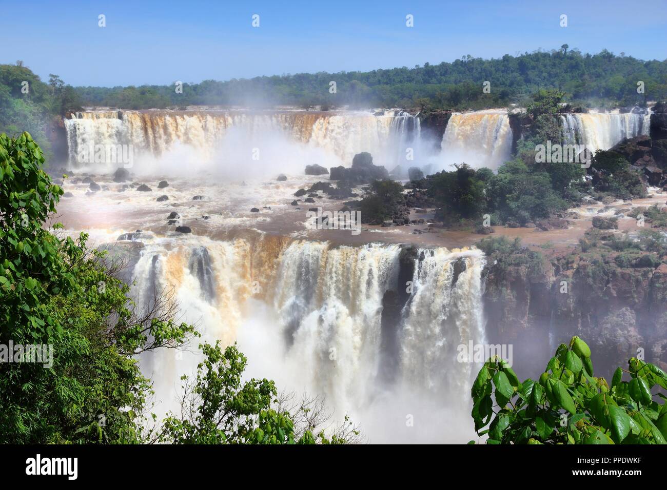 Iguazu Falls National Park in Brazil and Argentina. South America nature. Stock Photo