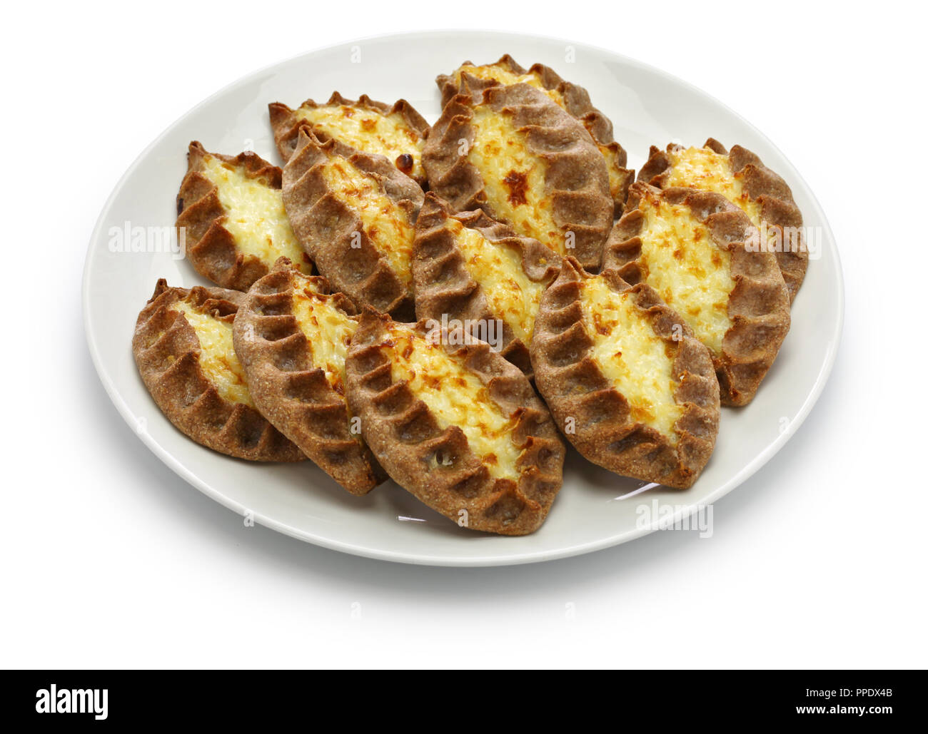 karjalanpiirakka, karelian pie, finnish food, finland breakfast Stock Photo