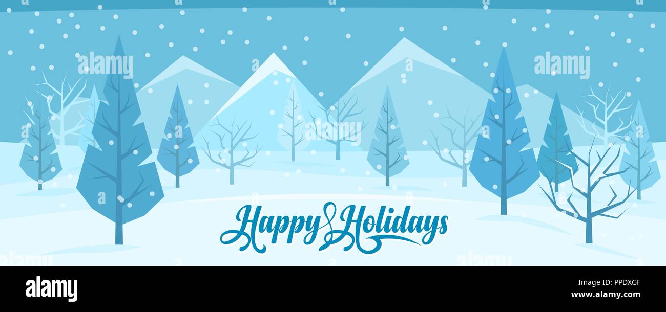 Winter abstract landscape Stock Vector