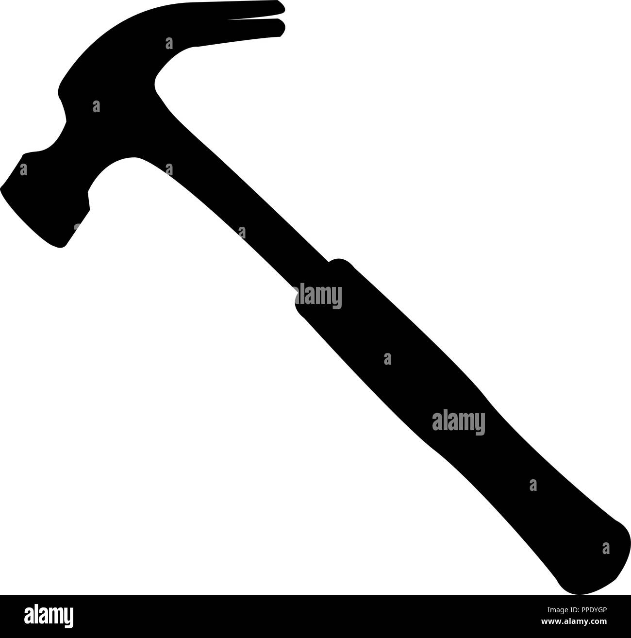 hammer silhouette isolated on white background vector illustration Stock  Vector Image & Art - Alamy