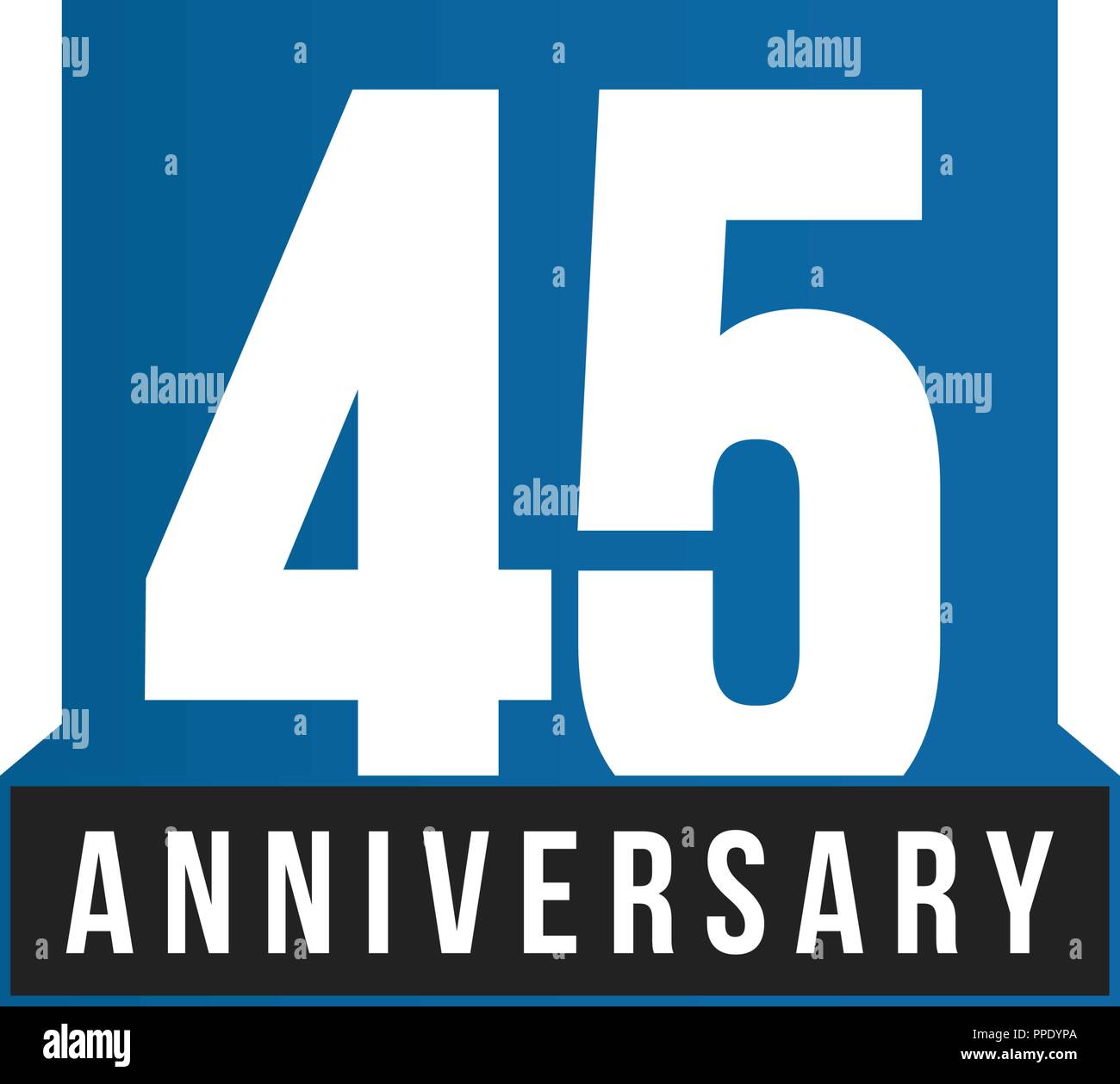 45th Anniversary vector icon. Birthday logo template. Greeting card ...